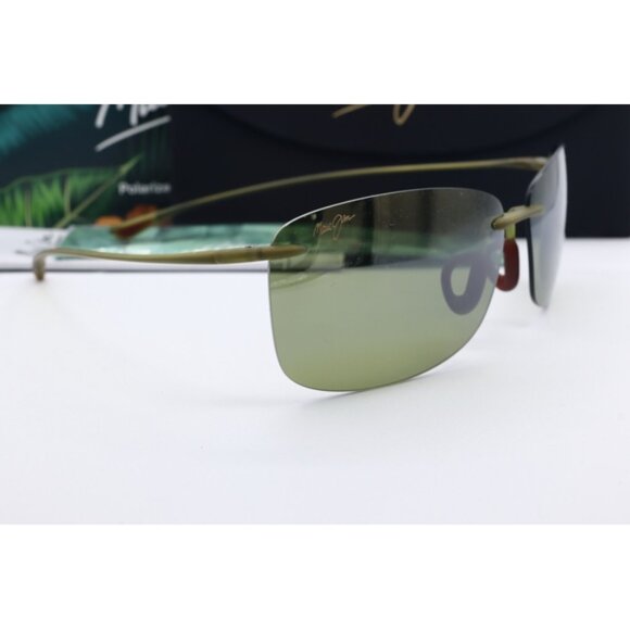 Maui Jim Akau MJ 442-15M Matte Gold Aviator Sunglasses Olive Green polarized - Picture 3 of 5
